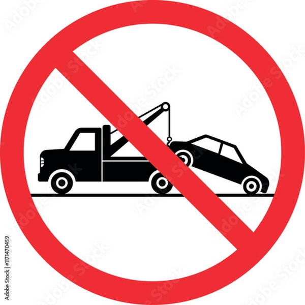Obraz No parking road sign. Tow away zone. Forbidden signs and symbols.