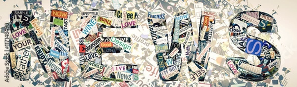 Fototapeta the word NEWS  Made from random cutout words