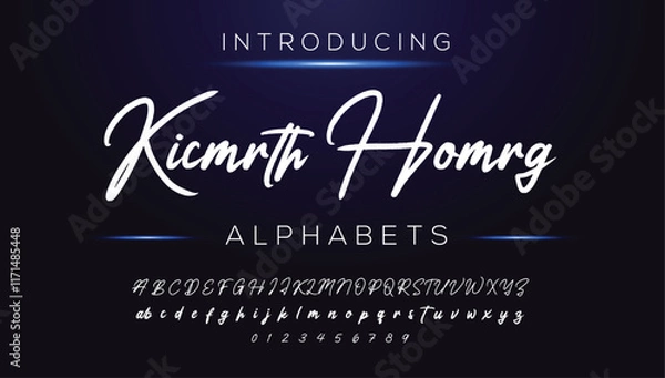 Obraz Classic typography serif font. Uppercase, lowercase, ligatures, ampersand, alternate, and number. Vector illustration word. Lettering Minimal Fashion Designs Romance Elegant.