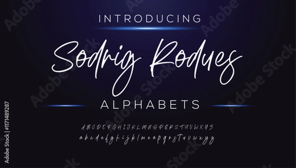 Obraz Classic typography serif font. Uppercase, lowercase, ligatures, ampersand, alternate, and number. Vector illustration word. Lettering Minimal Fashion Designs Romance Elegant.