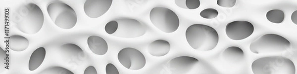 Fototapeta Textured white background with organic shapes and bubble-like formations created by Midjourney