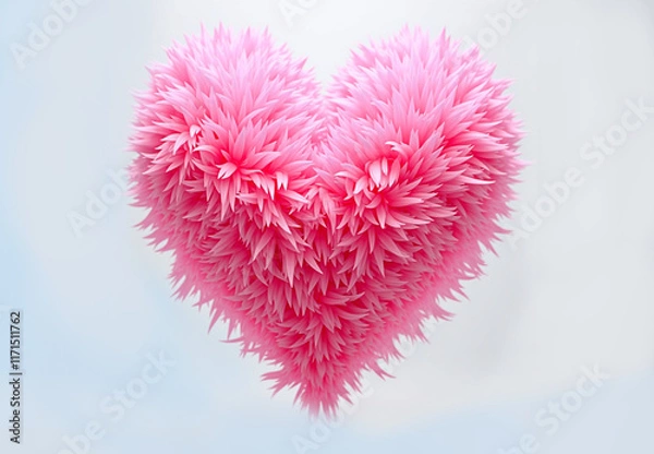 Fototapeta Pink feathers in the shape of a heart.