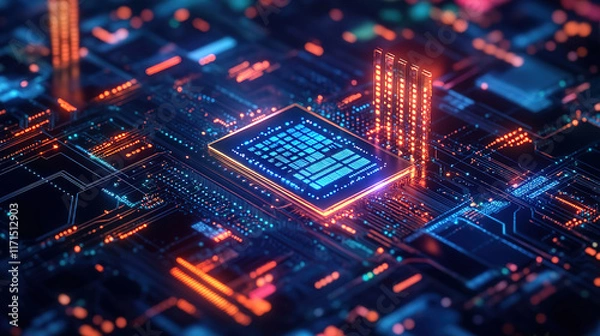 Fototapeta Finance, Banking, and Digital Marketing in AI and Fintech Networks