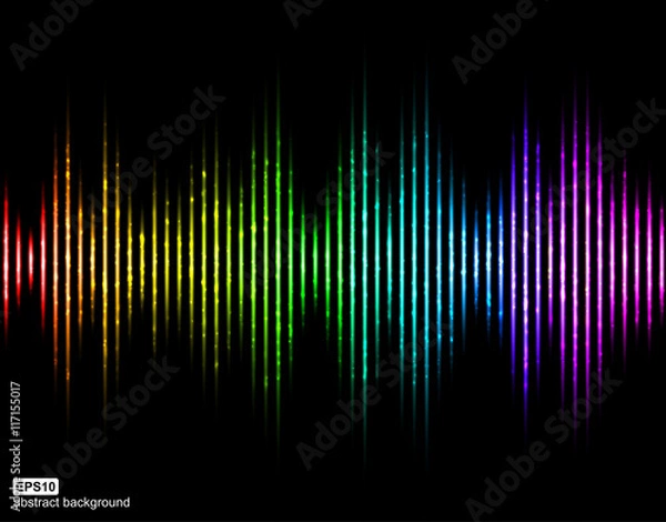 Fototapeta Vector sound waves. Music Digital Equalizer.