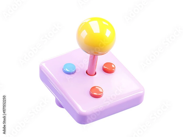 Fototapeta 3d a console joystick illustration on transparent or white background, png cutout