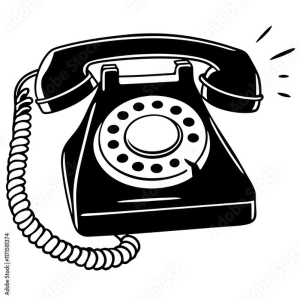 Fototapeta retro telephone isolated on white background