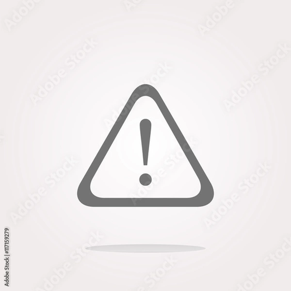 Fototapeta Attention sign icon. Exclamation mark. Hazard warning symbol. Modern UI website button . Vector illustration