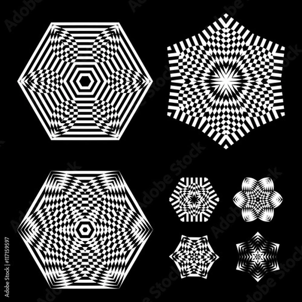 Fototapeta The circular pattern, round pattern - optical illusion, abstract design element.