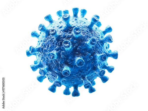 Fototapeta 3d virus cell isolated on transparent or white background, png cutout