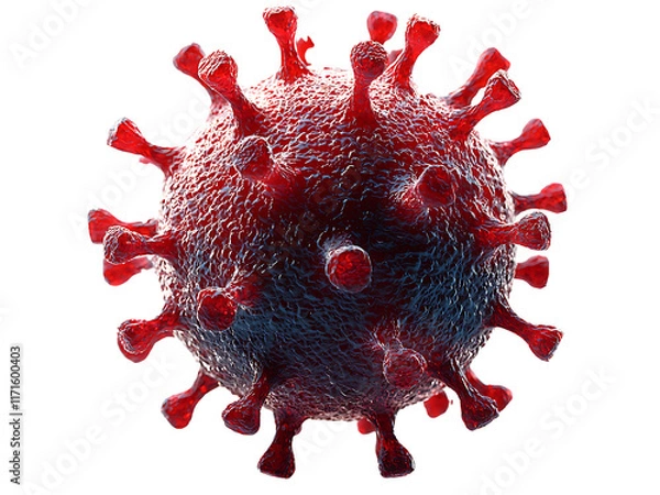 Fototapeta 3d virus cell isolated on transparent or white background, png cutout