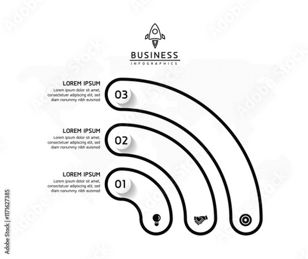 Fototapeta Vector business Presentation Connecting Steps Infographic Template