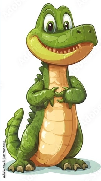 Fototapeta Isolated Crocodile on White Background, potential usecase for wildlife and animal concepts