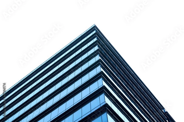 Fototapeta abstract modern blue glass building angle day