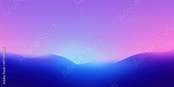 Fototapeta abstract landscape, purple and blue gradient, smooth horizon, tranquil water surface, minimalist design, ethereal atmosphere, digital art, soft lighting, dreamy mood, vibrant colors, surreal environme