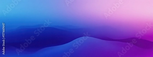 Obraz abstract landscape, purple and blue gradient, smooth horizon, tranquil water surface, minimalist design, ethereal atmosphere, digital art, soft lighting, dreamy mood, vibrant colors, surreal environme
