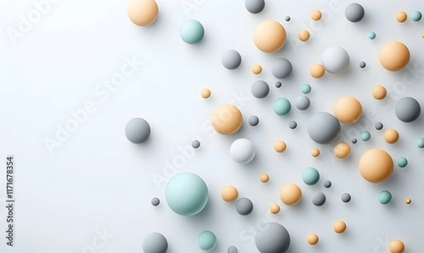 Fototapeta Abstract background with pastel spheres, perfect for modern presentations, websites, or design projects.  Clean, minimalist aesthetic.