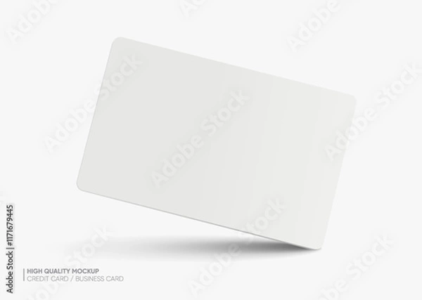 Obraz Business card mockup for your design template. Blank empty credit card mockup. Blank white gift card paper placeholder mockup