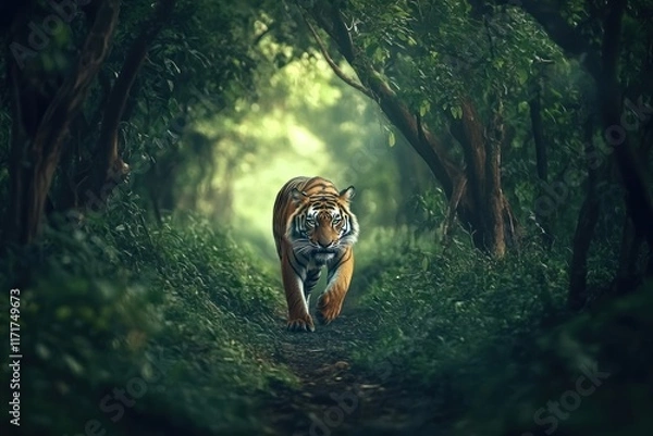 Fototapeta Tiger in Misty Forest