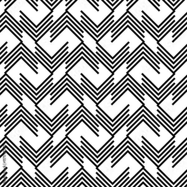 Fototapeta Geometric zig zag pattern, herringbone, vector