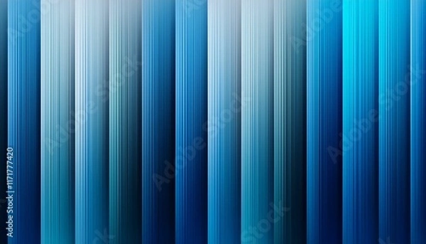 Fototapeta Abstract blue stripes background.  Cool gradient shades.