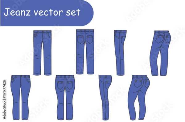 Fototapeta Jeanz vector set 