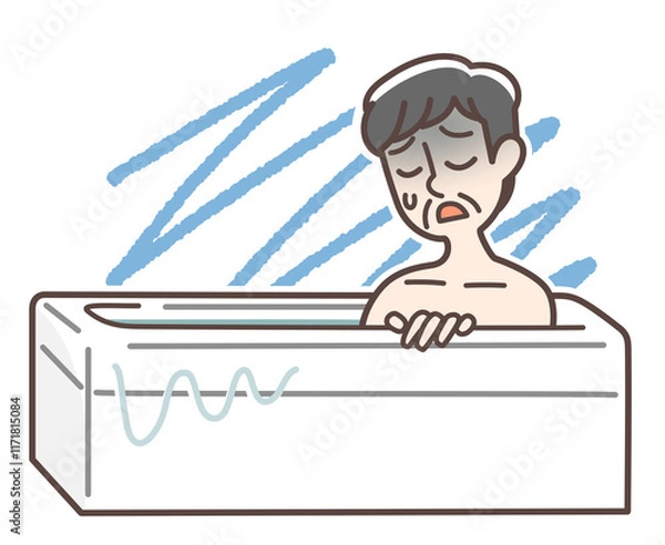 Obraz お風呂での事故注意のイラスト