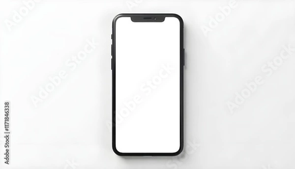 Fototapeta An Instagram story template mockup on a modern smartphone blank white screen
