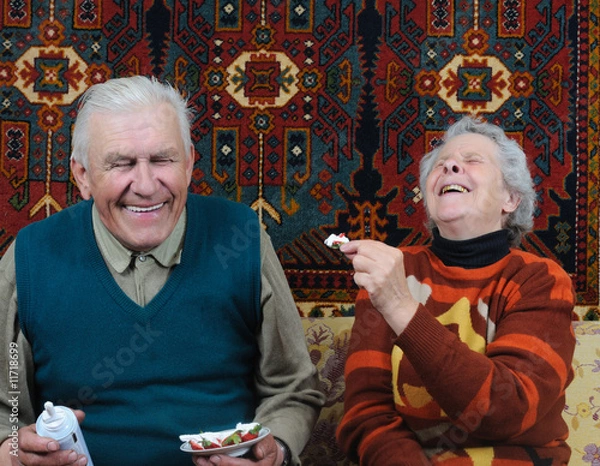 Obraz two smiling senior