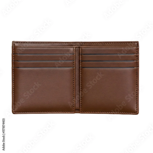 Obraz Brown leather wallet on a transparent background 