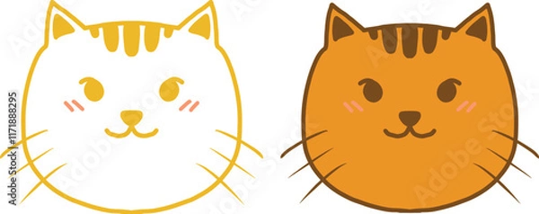 Obraz cats animals line art and coloring design