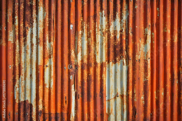 Fototapeta Rusty Corrugated Metal Sheet