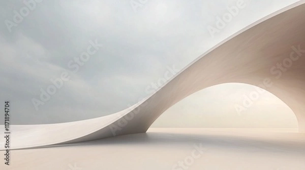 Fototapeta 壁紙に使用できる美しい曲線で描かれた白い背景のグラフィック画像