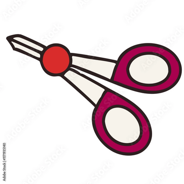 Obraz Red Scissors Vector Illustration