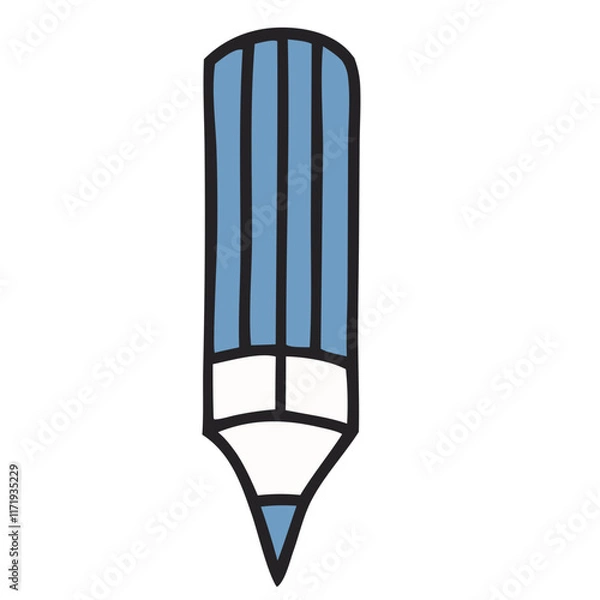 Obraz Pencil with Blue Stripes Illustration