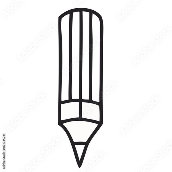 Obraz Outline Pencil with Blue Stripes Illustration