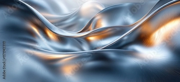 Fototapeta Abstract Minimalist Metallic Texture with Gradient Silver Dark Gray Lighting Composition Design