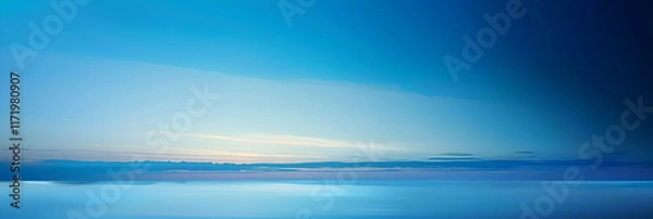 Fototapeta Serene Gradient: A Tranquil Transition from Deep Indigo to Soft Sky Blue, Capturing the Elegance of Color Gradation