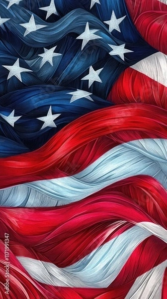 Fototapeta Abstract American Flag Artistic Representation