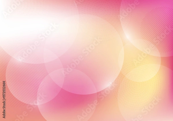 Obraz Abstract of pink and yellow gradient design of vivide background. Mesh design for clean design with gradient circles.