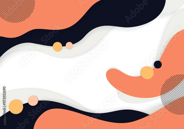 Fototapeta Abstract minimalist design with earthy tones and fluid waves, ideal to use for modern branding or digital content, blending organic movement with calming colors.