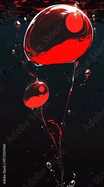 Fototapeta red water bubble