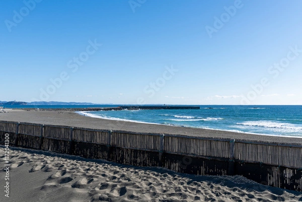 Fototapeta 神奈川県茅ヶ崎の海岸風景