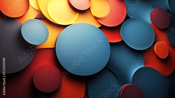 Fototapeta Abstract colorful overlapping circles background.