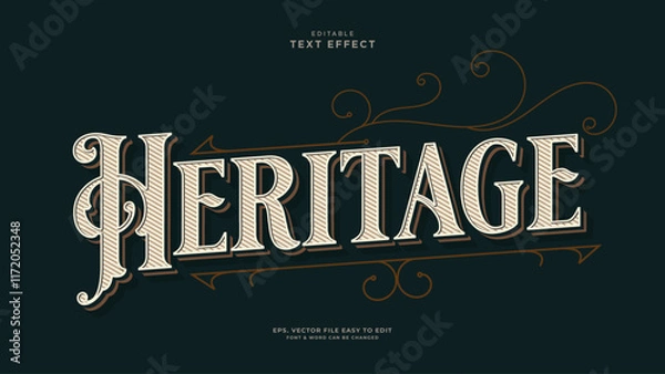 Fototapeta Heritage editable text effect vintage style