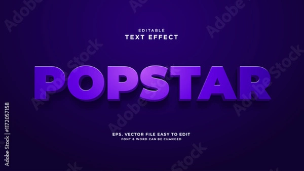 Fototapeta Pop editable text effect 3d