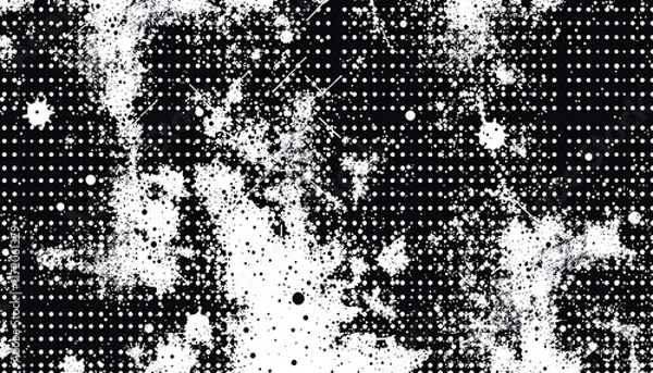 Fototapeta halfton pattern dot background texture overlay grunge distress linear vector. Vector halftone dots. Halftone vector Technology Background
