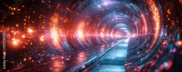Obraz Neon Tunnel: A Futuristic Digital Artwork