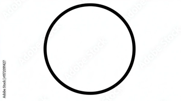 Fototapeta A simple black circle on a white background, representing minimalism or design concepts.