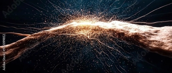 Obraz Abstract Glowing Neural Network Digital Art Brain Synapses Energy Flow Light Trails