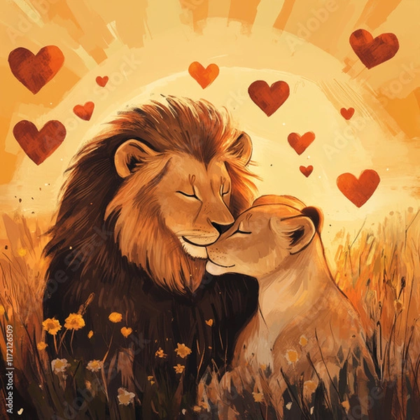 Obraz lion and lioness